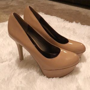 Nude platform heels
